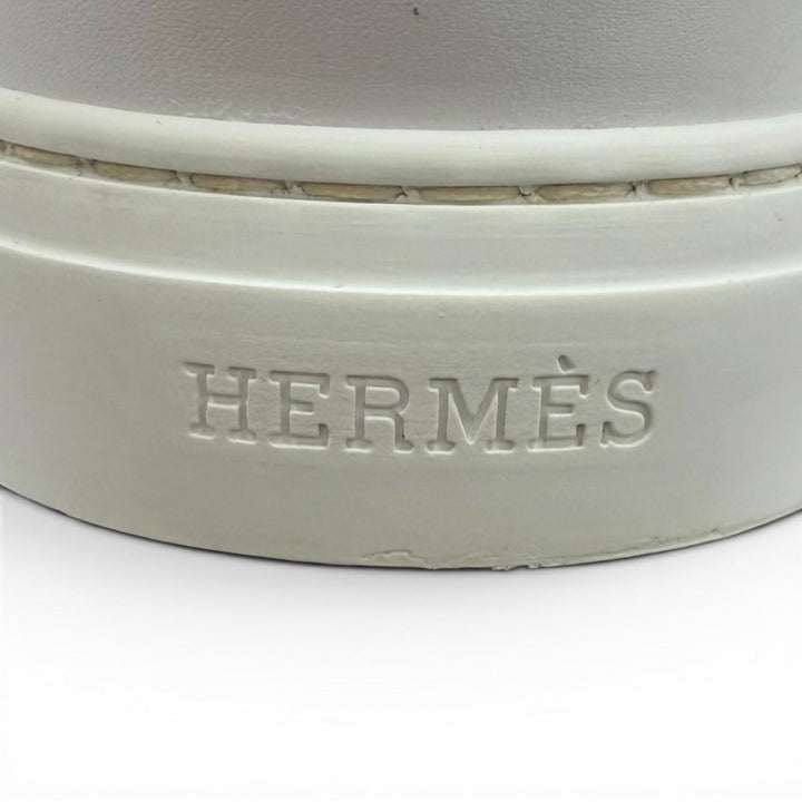 美品★HERMES エルメス デイ ケリー金具 レザー使い レースアップ キャンバス スニーカー ピンク ホワイト 37 イタリア製 保存袋付き