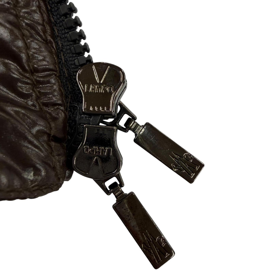 美品☆MONCLER モンクレール MEDOC ダイヤモンドキルティング ロゴ ZIP UP ダウンジャケット ブラウン 2 レディース