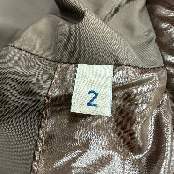 美品☆MONCLER モンクレール MEDOC ダイヤモンドキルティング ロゴ ZIP UP ダウンジャケット ブラウン 2 レディース