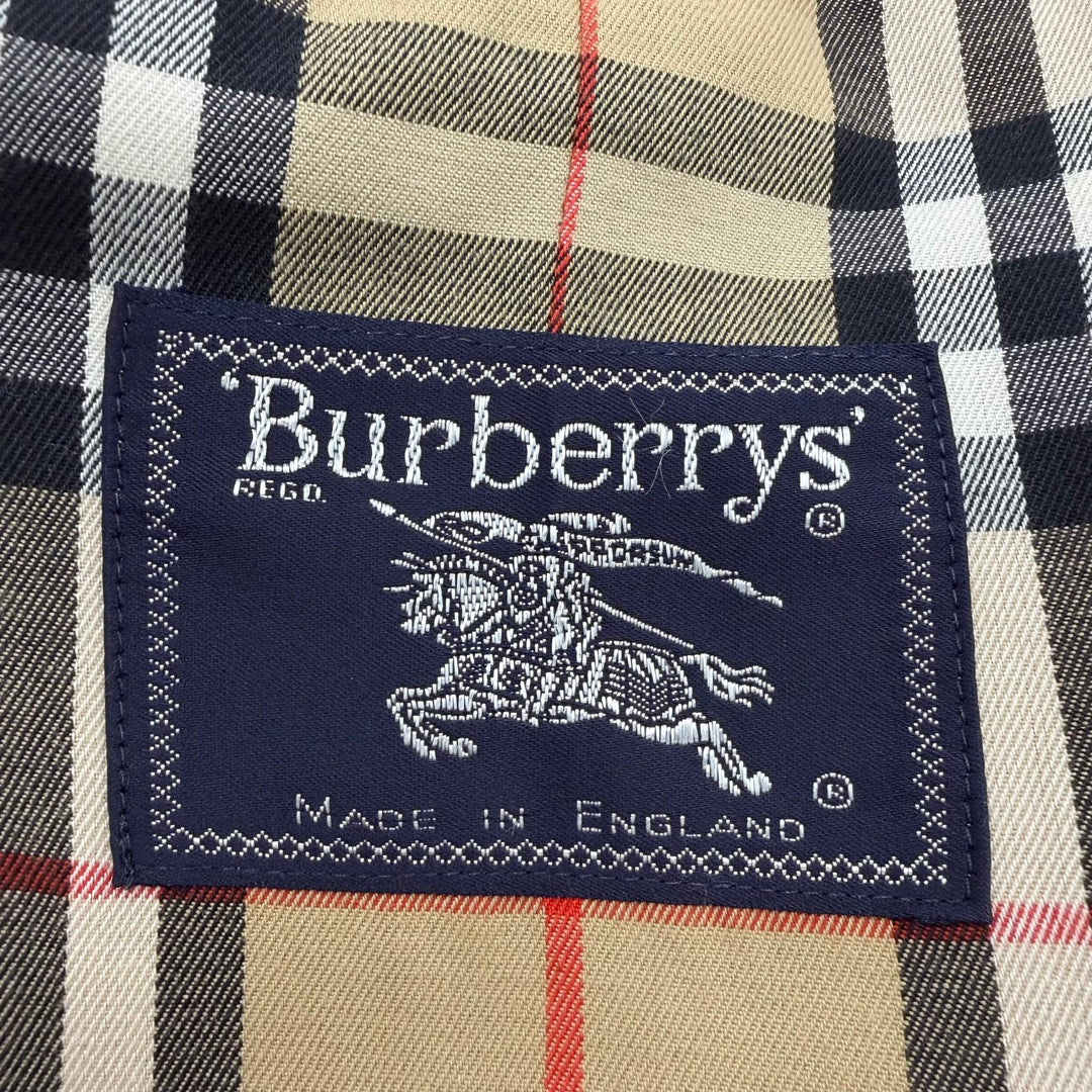 極美品☆Burberrys バーバリー ヴィンテージ ノバチェックライナー・ベルト付 ステンカラーコート カーキ 約M-Lサイズ相当 レディース
