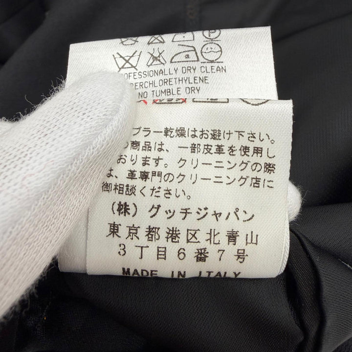 美品☆GUCCI グッチ ヴィンテージ ウール モヘア ピークドラペル レザーベルト付 テーラードジャケット ブラック 38 正規品 レディース