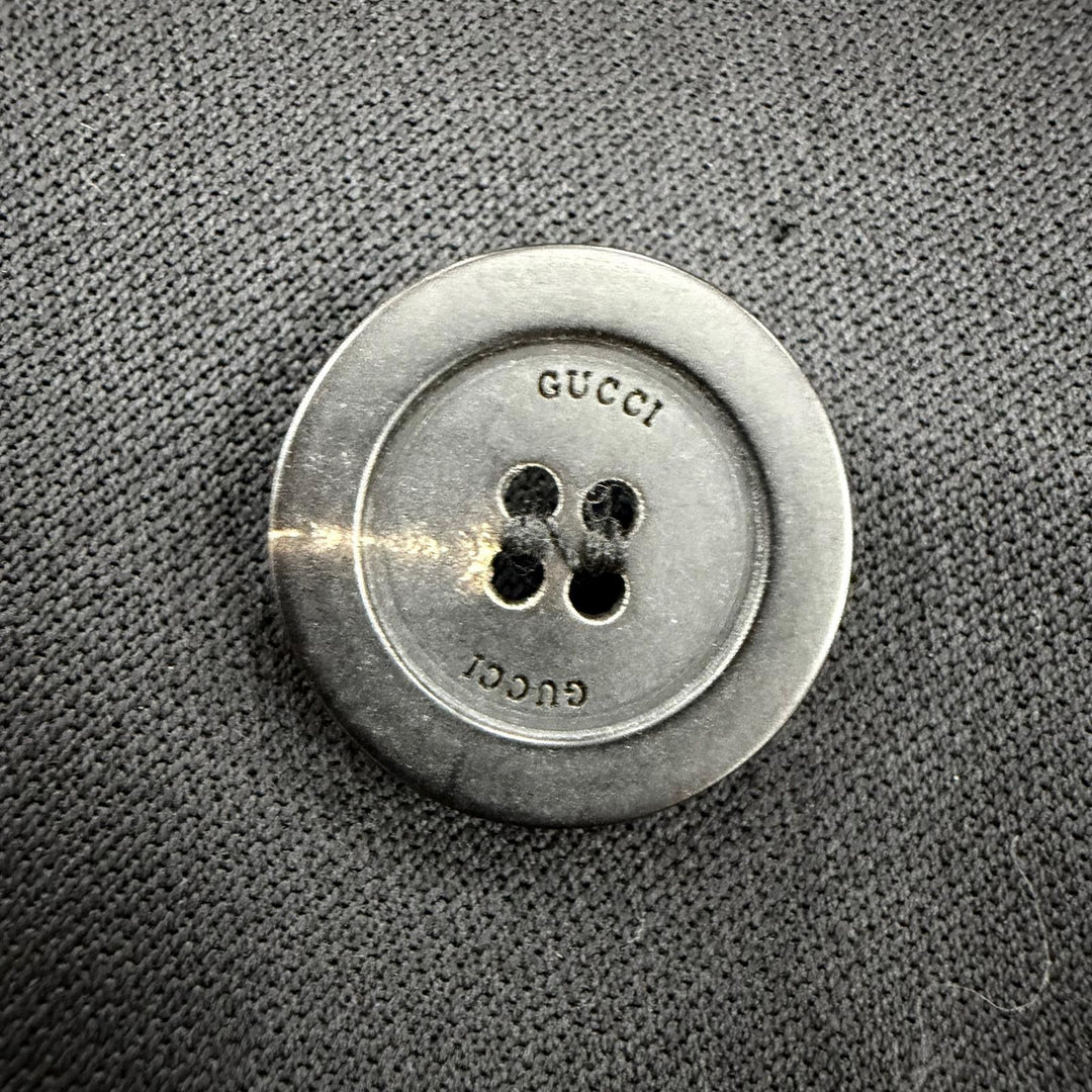 美品☆GUCCI グッチ ヴィンテージ ウール モヘア ピークドラペル レザーベルト付 テーラードジャケット ブラック 38 正規品 レディース