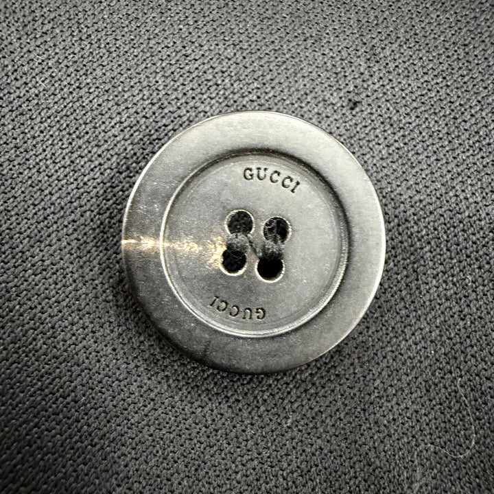美品☆GUCCI グッチ ヴィンテージ ウール モヘア ピークドラペル レザーベルト付 テーラードジャケット ブラック 38 正規品 レディース