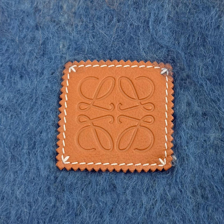 極美品★LOEWE ロエベ A-280003861 モヘア ウール混 アナグラムレザーパッチ グラデーションカラー マフラー マルチ 正規品 ユニセックス