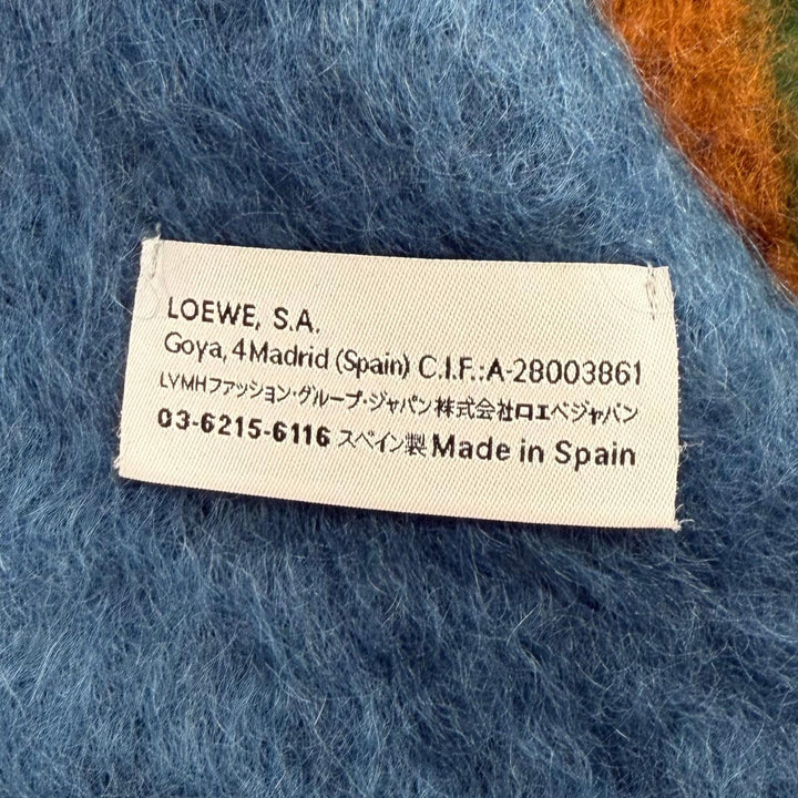 極美品★LOEWE ロエベ A-280003861 モヘア ウール混 アナグラムレザーパッチ グラデーションカラー マフラー マルチ 正規品 ユニセックス