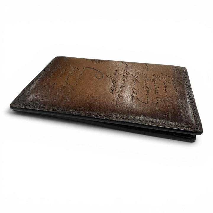 極美品☆BERLUTI ベルルッティ ジャグア フラップ カードホルダー ヴェネチア カーフレザー 現行品 カリグラフィ ブラウン 定価100650円