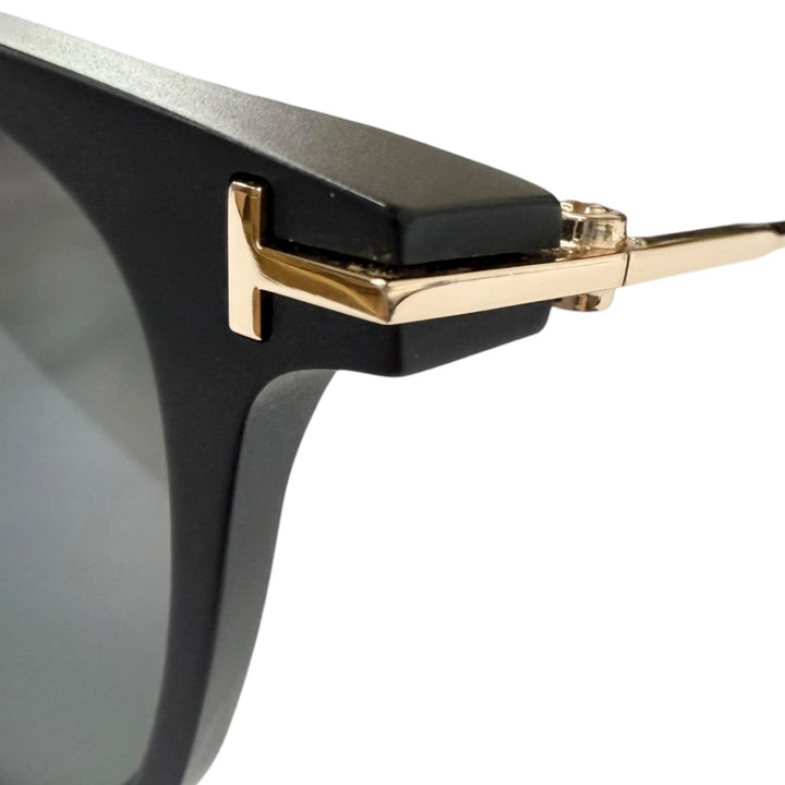 極美品□TOM FORD トムフォード TF672 Beau 朝倉未来着用モデル サングラス マットブラック ピンクゴールド 53□21-145 度入 イタリア製