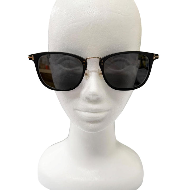 極美品□TOM FORD トムフォード TF672 Beau 朝倉未来着用モデル サングラス マットブラック ピンクゴールド 53□21-145 度入 イタリア製