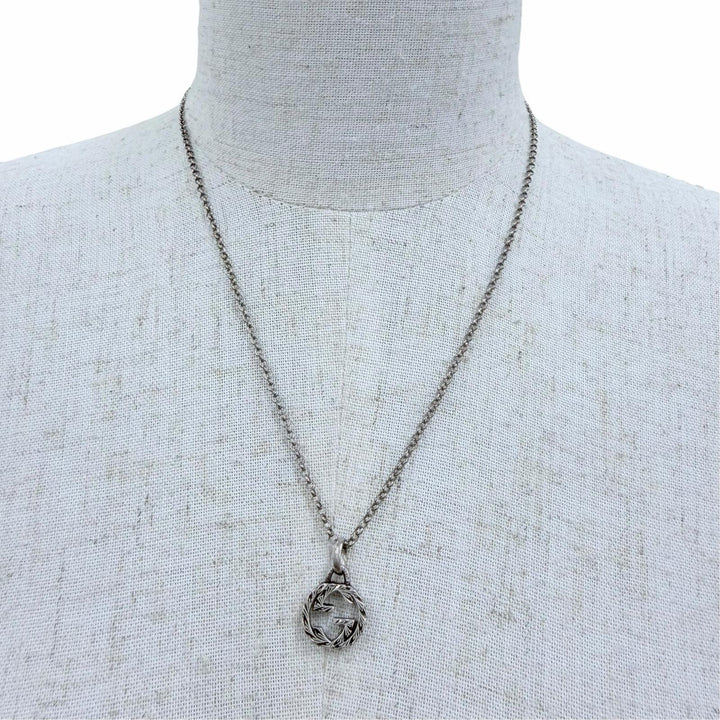 美品☆GUCCI グッチ 455535 AG925 インターロッキングG アラベスク アクセサリー ネックレス シルバー イタリア製 重量7.3g レディース