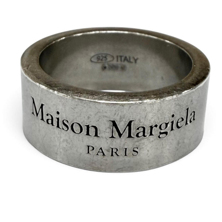 美品★Maison Margiela メゾンマルジェラ SM1UQ0082 ロゴ リング 925 指輪 シルバー 3 (JP11号相当) イタリア製 重量9.4g レディース