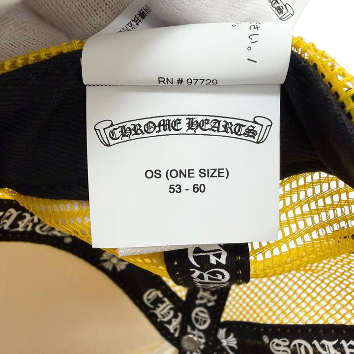 美品□CHROME HEARTS クロムハーツ トラッカー 一部SV925 ヴァーティカルロゴ クロスボールボタン キャップ OS(53-60) USA製 メンズ