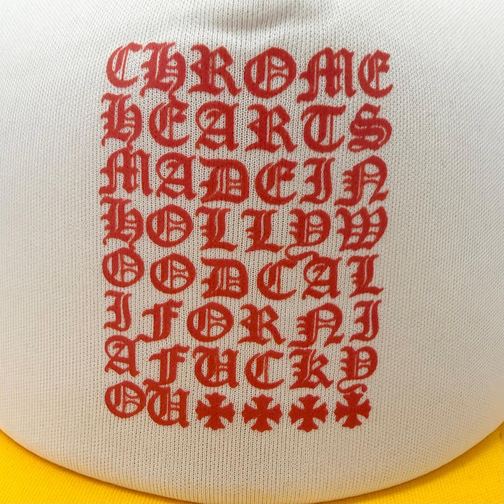 美品□CHROME HEARTS クロムハーツ トラッカー 一部SV925 ヴァーティカルロゴ クロスボールボタン キャップ OS(53-60) USA製 メンズ