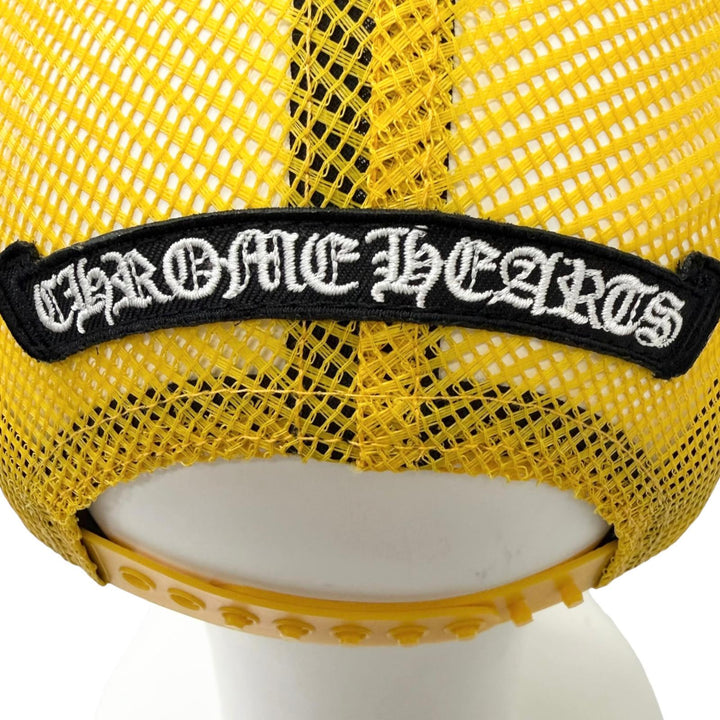 美品□CHROME HEARTS クロムハーツ トラッカー 一部SV925 ヴァーティカルロゴ クロスボールボタン キャップ OS(53-60) USA製 メンズ