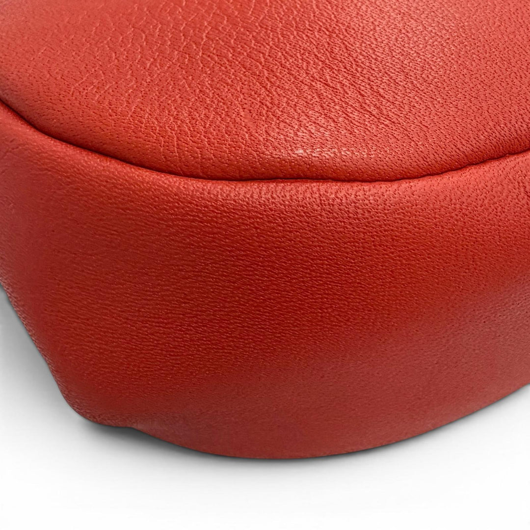 未使用品△kawa-kawa カワカワ 731-TMT レザー がま口 3way ハンドバッグ クラッチバッグ ショルダーバッグ レッド シルバー金具 日本製