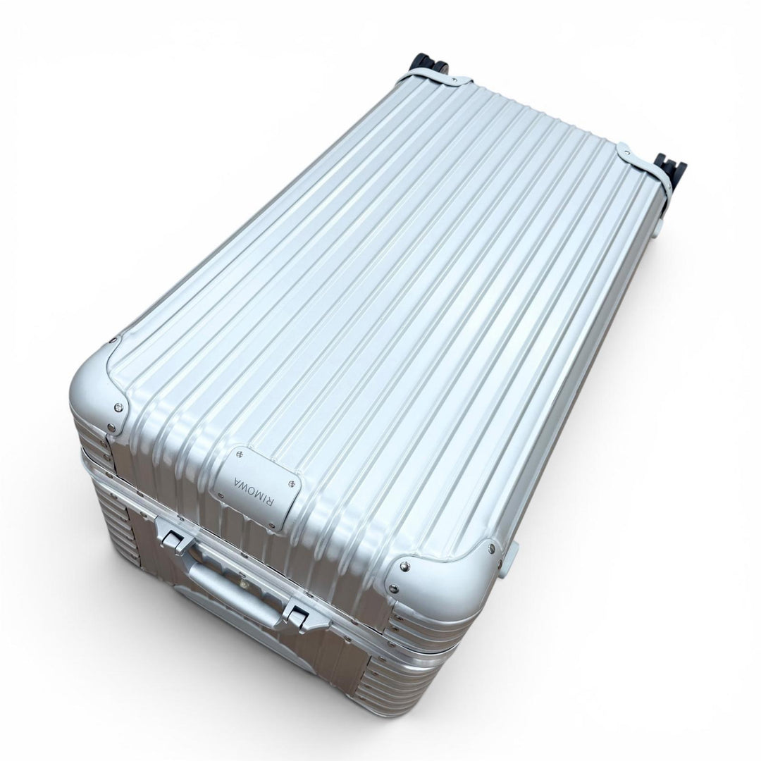 美品▼RIMOWA リモワ 92580004 ORIGINAL TRUNK PLUS アルミニウム 大容量 キャリーバッグ スーツケース シルバー 105L カナダ製 保存袋付