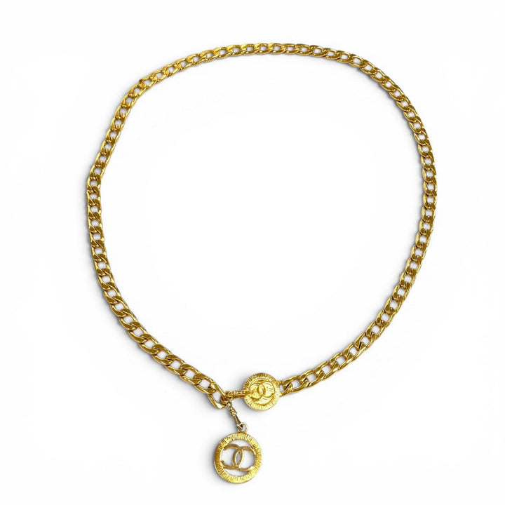 美品★CHANEL シャネル ヴィンテージ ココマーク チェーン ベルト 全長約96cm ゴールド レディース