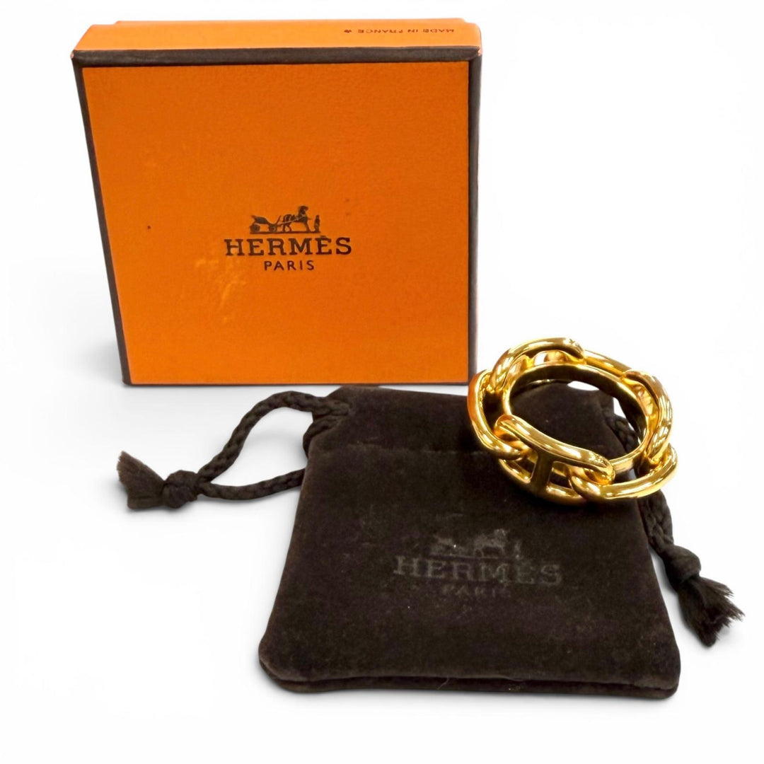 未使用品★HERMES エルメス REGATE レガート シェーヌダンクル スカーフリング ゴールド レディース 箱・保存袋付き