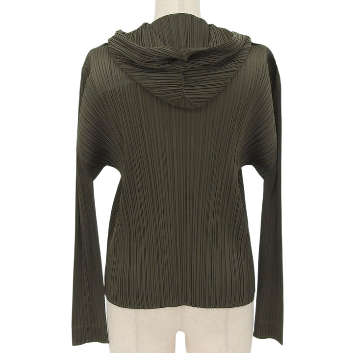 極美品▲PLEATS PLEASE プリーツプリーズ イッセイミヤケ 23AW PP33JK132 トップス カーキ 3 日本製 正規品 レディース