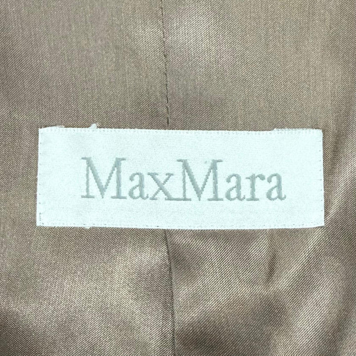 美品★Max Mara マックスマーラ アルパカ バージンウール モヘア混 ベルトラップコート アウター ブラウン IT 42 イタリア製 レディース