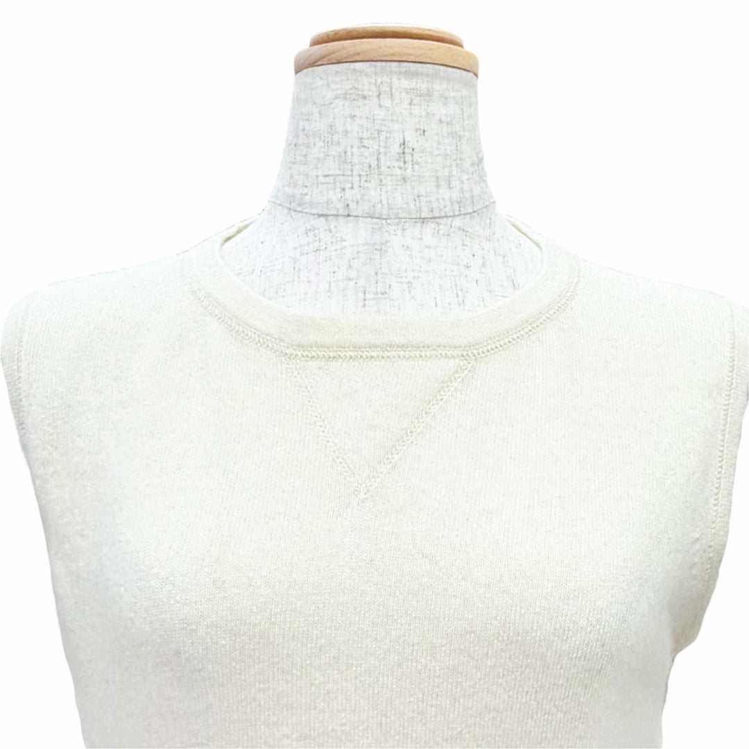 美品△CHANEL シャネル ヴィンテージ 01A P18160 カシミヤ100％ ココマーク ノースリーブニット ベスト アイボリー EU 38 英国製 正規品