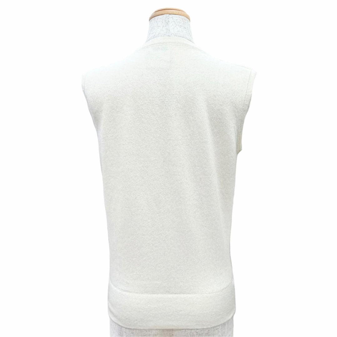 美品△CHANEL シャネル ヴィンテージ 01A P18160 カシミヤ100％ ココマーク ノースリーブニット ベスト アイボリー EU 38 英国製 正規品