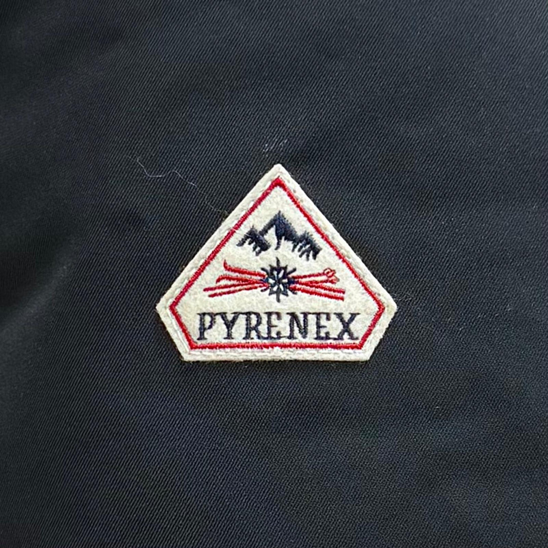 極美品★Pyrenex ピレネックス BORDEAUX ボルドー ラクーンファー・フード付 比翼仕立て ダウンコート ブラック 38 ブルガリア製