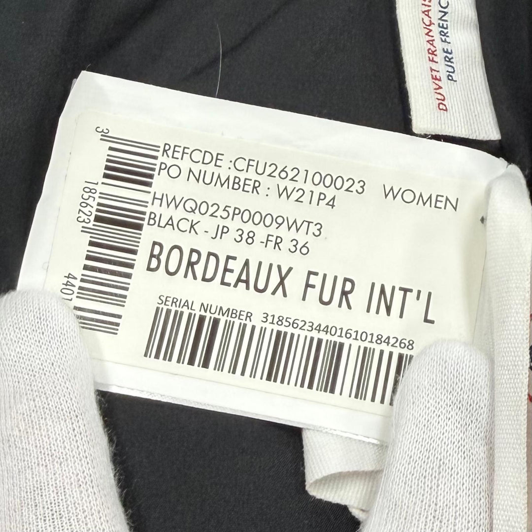 極美品★Pyrenex ピレネックス BORDEAUX ボルドー ラクーンファー・フード付 比翼仕立て ダウンコート ブラック 38 ブルガリア製