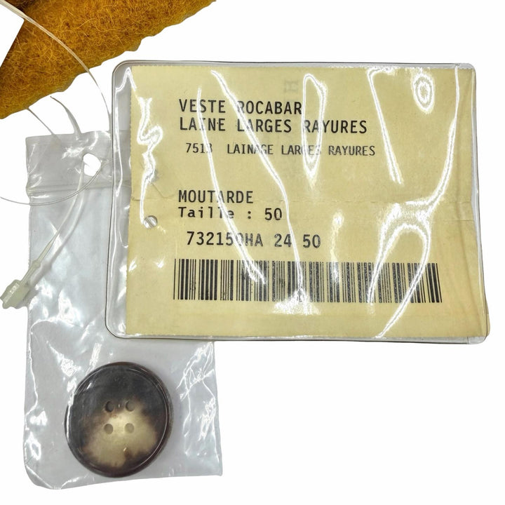未使用品◇HERMES エルメス ヴィンテージ ウール100％ ロカバール デッドストック 希少 コート マスタード 50 フランス製 正規品 メンズ