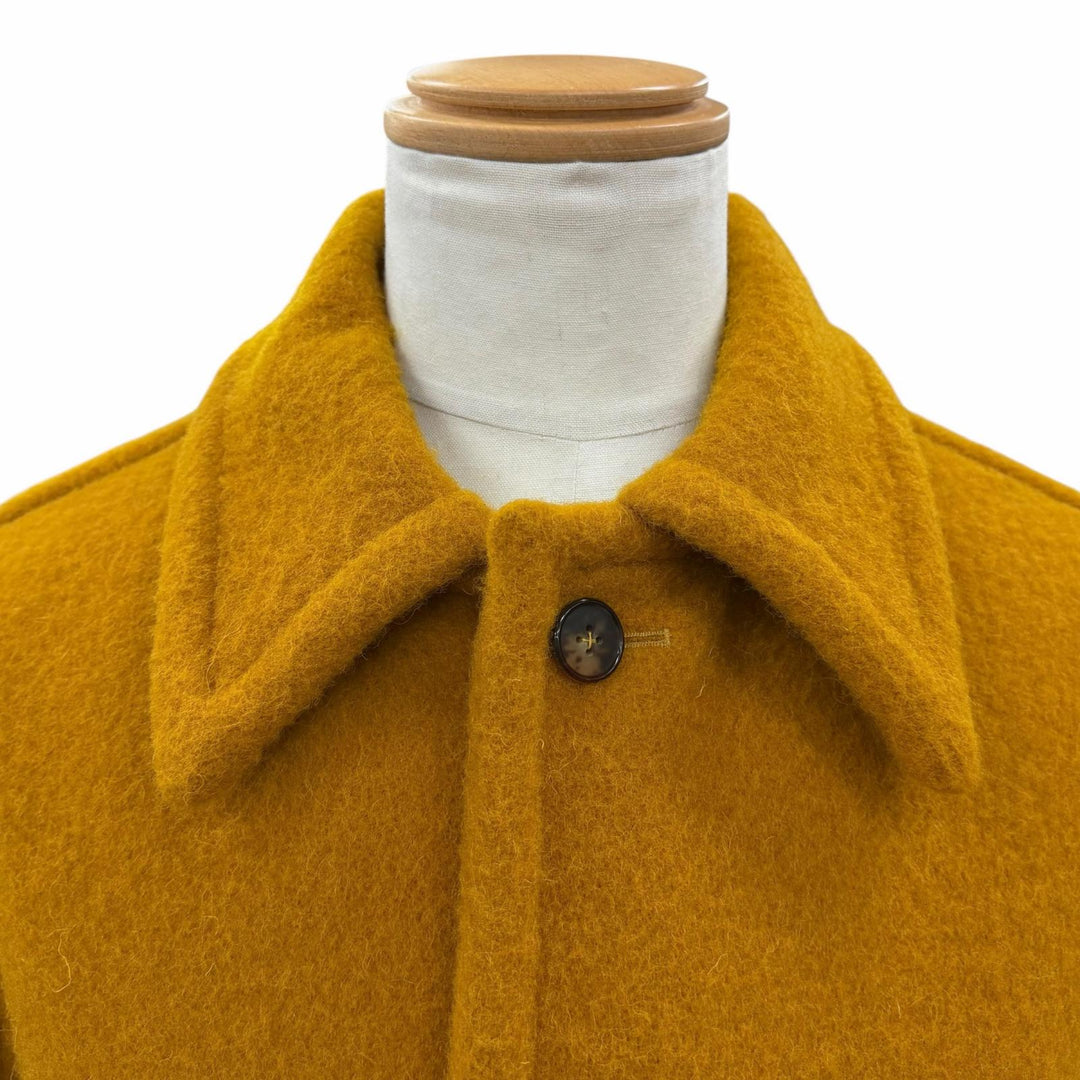 未使用品◇HERMES エルメス ヴィンテージ ウール100％ ロカバール デッドストック 希少 コート マスタード 50 フランス製 正規品 メンズ