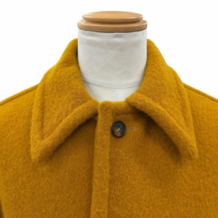 未使用品◇HERMES エルメス ヴィンテージ ウール100％ ロカバール デッドストック 希少 コート マスタード 50 フランス製 正規品 メンズ