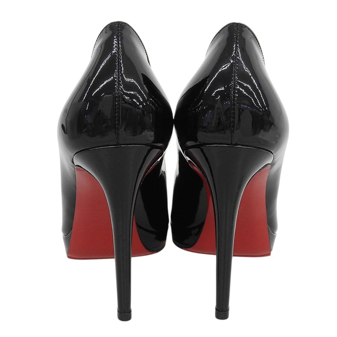 未使用品▲Christian Louboutin クリスチャンルブタン パテントレザー レッドソール ハイヒール パンプス 38.5 伊製 レディース 保存袋付き