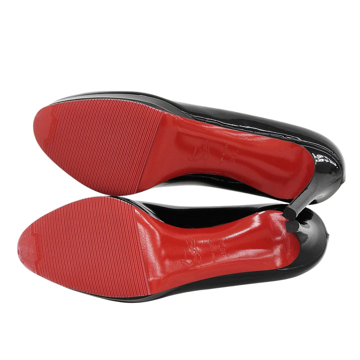 未使用品▲Christian Louboutin クリスチャンルブタン パテントレザー レッドソール ハイヒール パンプス 38.5 伊製 レディース 保存袋付き