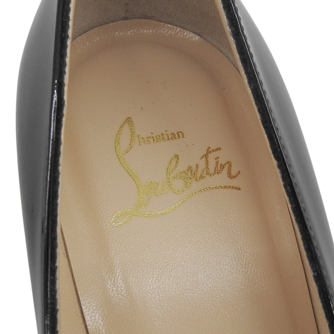 未使用品▲Christian Louboutin クリスチャンルブタン パテントレザー レッドソール ハイヒール パンプス 38.5 伊製 レディース 保存袋付き