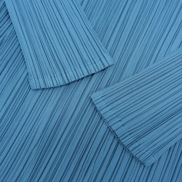 極美品▲PLEATS PLEASE プリーツプリーズ イッセイミヤケ 22SS PP21-JH484 ロング丈 ワンピース ブルー 2 日本製 正規品 レディース