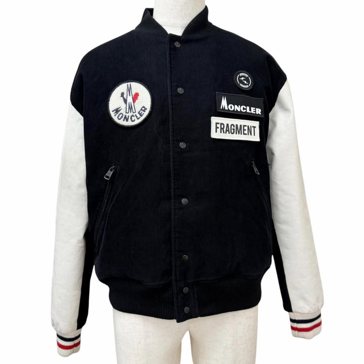 良品□MONCLER GENIUS 7 FRAGMENT モンクレール ジーニアス 7 フラグメント ヒロシフジワラ SVEN 袖レザー ダウンジャケット 2 伊製