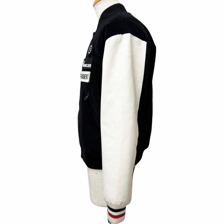 良品□MONCLER GENIUS 7 FRAGMENT モンクレール ジーニアス 7 フラグメント ヒロシフジワラ SVEN 袖レザー ダウンジャケット 2 伊製