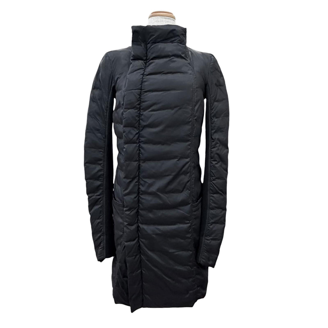 美品△Rick Owens リックオウエンス RP16F2913-TE スタンドカラー ジップアップ ダウンコート ブラック 40 イタリア製 レディース