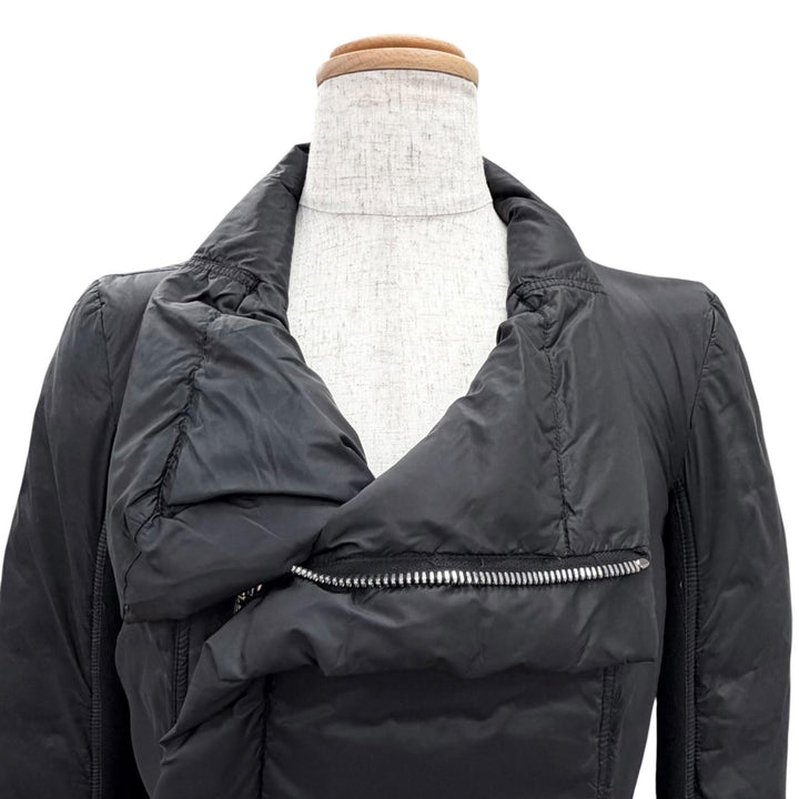 美品△Rick Owens リックオウエンス RP16F2913-TE スタンドカラー ジップアップ ダウンコート ブラック 40 イタリア製 レディース