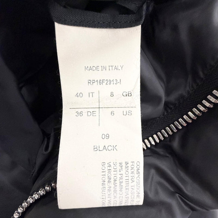 美品△Rick Owens リックオウエンス RP16F2913-TE スタンドカラー ジップアップ ダウンコート ブラック 40 イタリア製 レディース