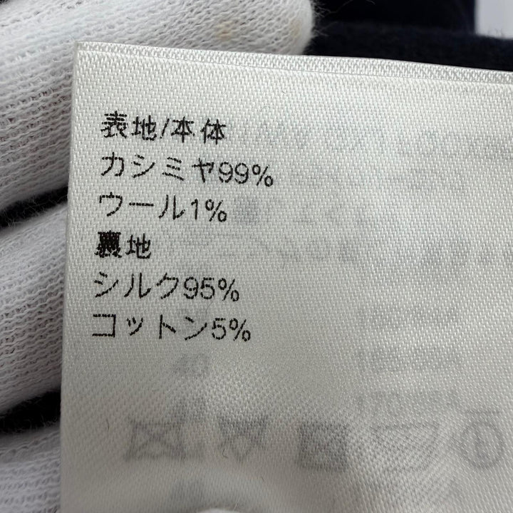 極美品☆LOUIS VUITTON ルイヴィトン 24SS 1AFEZG カシミヤ 裏地モノグラム ロング丈 コート ネイビー 34 イタリア製 正規品 レディース