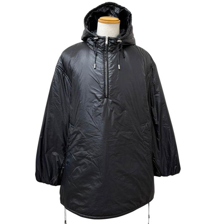 極美品□SAINT LAURENT PARIS サンローランパリ 23AW 758264 カサンドラ 中綿入り アノラックパーカー ブラック 52 イタリア製 正規品