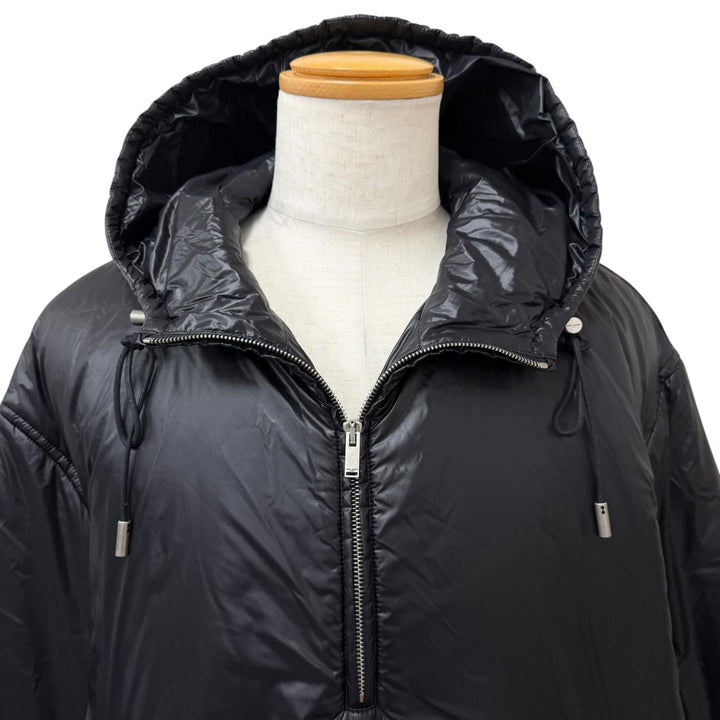 極美品□SAINT LAURENT PARIS サンローランパリ 23AW 758264 カサンドラ 中綿入り アノラックパーカー ブラック 52 イタリア製 正規品