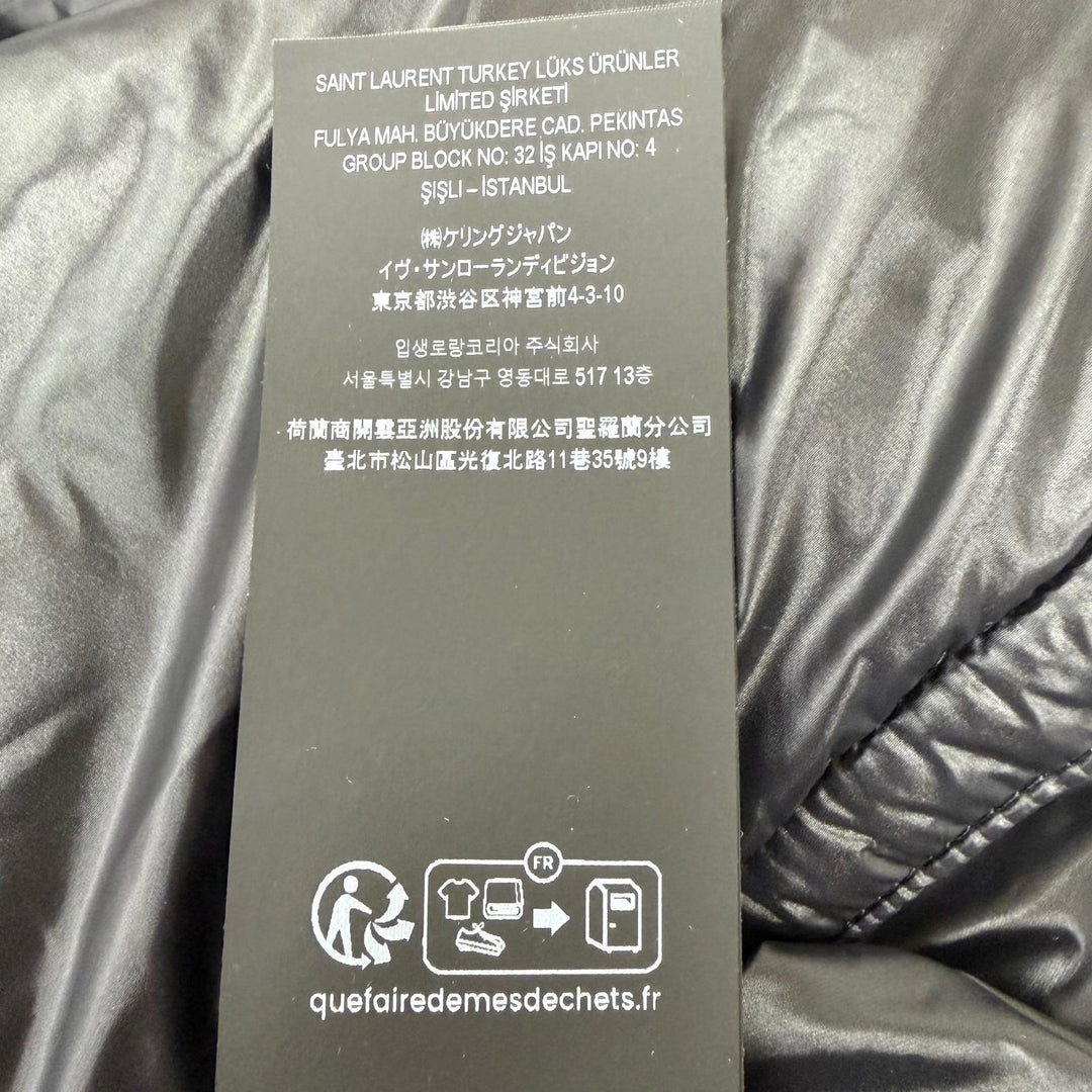 極美品□SAINT LAURENT PARIS サンローランパリ 23AW 758264 カサンドラ 中綿入り アノラックパーカー ブラック 52 イタリア製 正規品