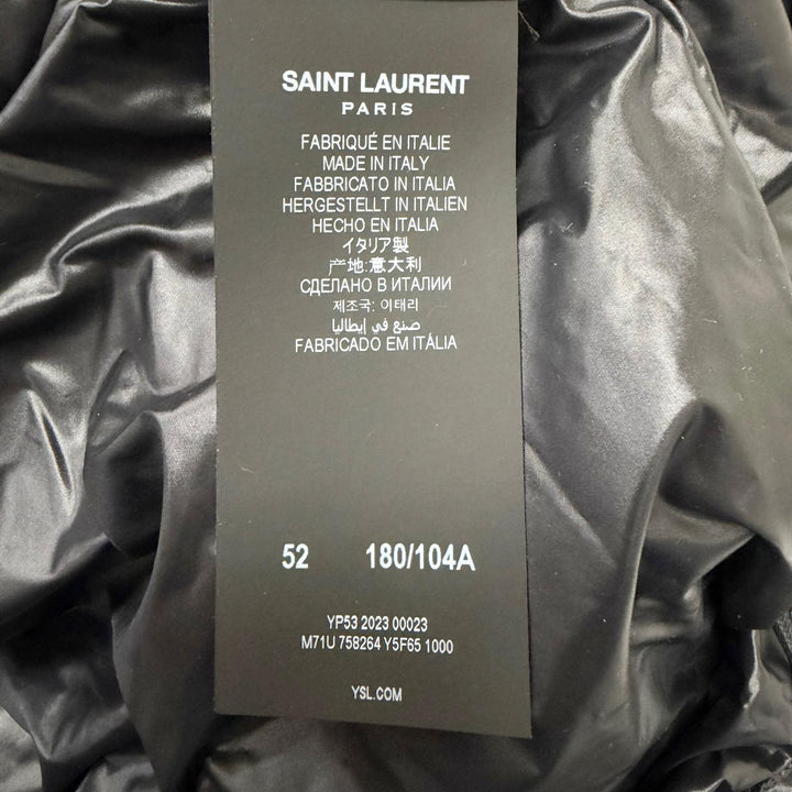 極美品□SAINT LAURENT PARIS サンローランパリ 23AW 758264 カサンドラ 中綿入り アノラックパーカー ブラック 52 イタリア製 正規品