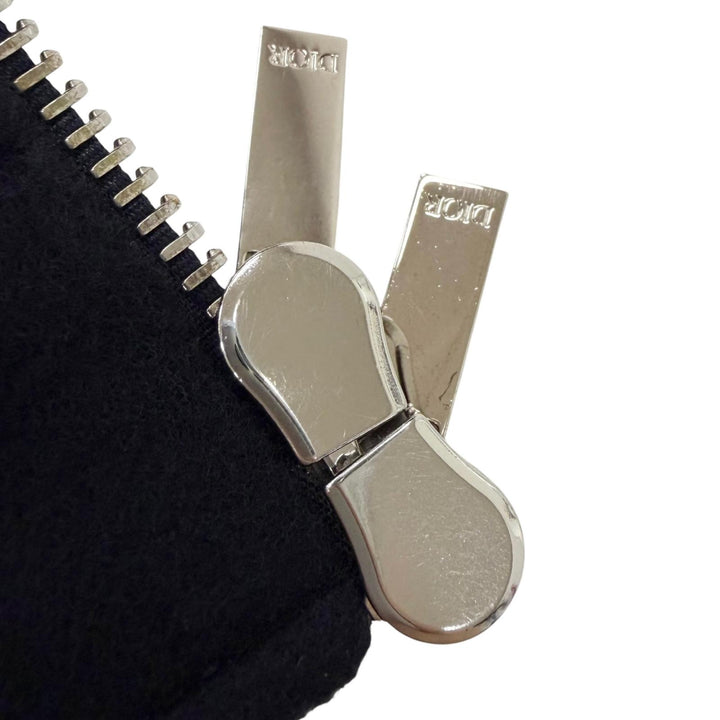 極美品□DIOR ディオール オム 013C406A3840 ウール100％ 襟ビーバーファー レザー使い ジャケット ネイビー 48 イタリア製 正規品