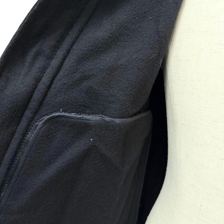 極美品□DIOR ディオール オム 013C406A3840 ウール100％ 襟ビーバーファー レザー使い ジャケット ネイビー 48 イタリア製 正規品