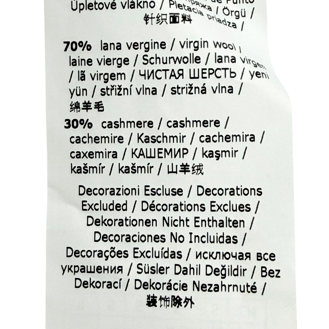 極美品△Max Mara マックスマーラ 2022年 13660823 ウール カシミヤ ラインストーン装飾 長袖 ニット セーター アイボリー S 伊製 正規品