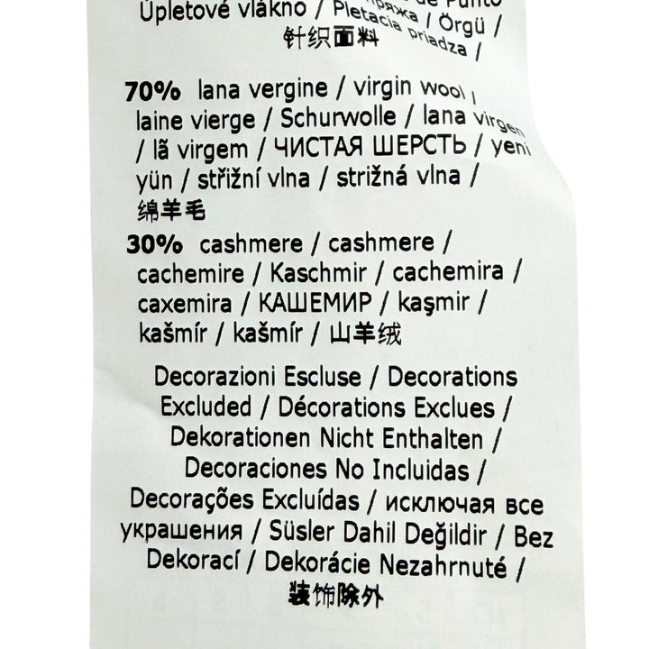極美品△Max Mara マックスマーラ 2022年 13660823 ウール カシミヤ ラインストーン装飾 長袖 ニット セーター アイボリー S 伊製 正規品