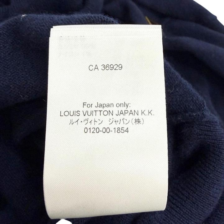 極美品△LOUIS VUITTON ルイヴィトン 22AW カシミヤ99％ Dリング タートルネック ニット ワンピース トップス ネイビー S 伊製 正規品