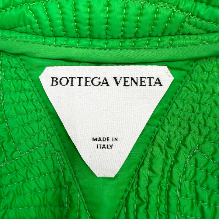 極美品▼BOTTEGAVENETA ボッテガヴェネタ 2022年製 708331 イントレチャート WZIPUP ジレ ベスト グリーン S イタリア製 正規品 メンズ
